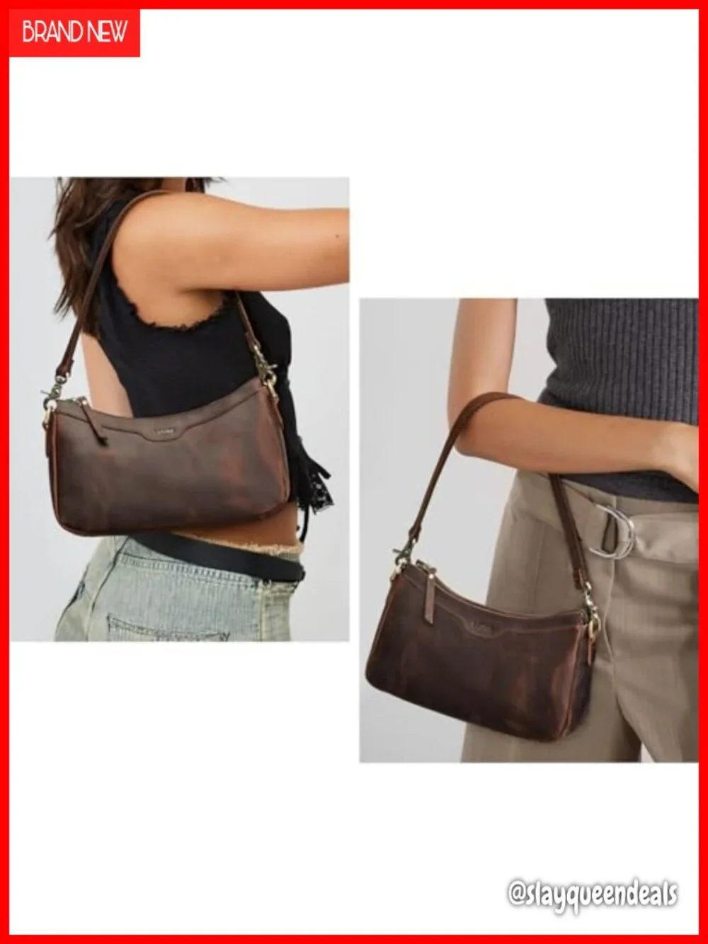 Top Grain Leather Hobo Bag Crossbody Shoulder Purse Women Small 2 Straps